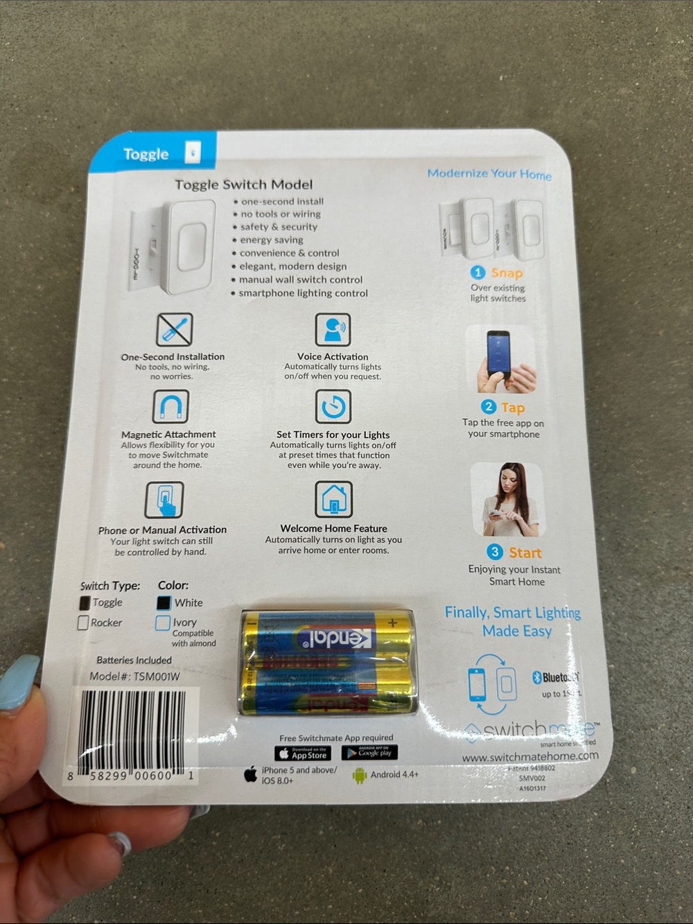 Switchmate Voice Activated Smart Lighting Switch - White - Picture 5 of 5